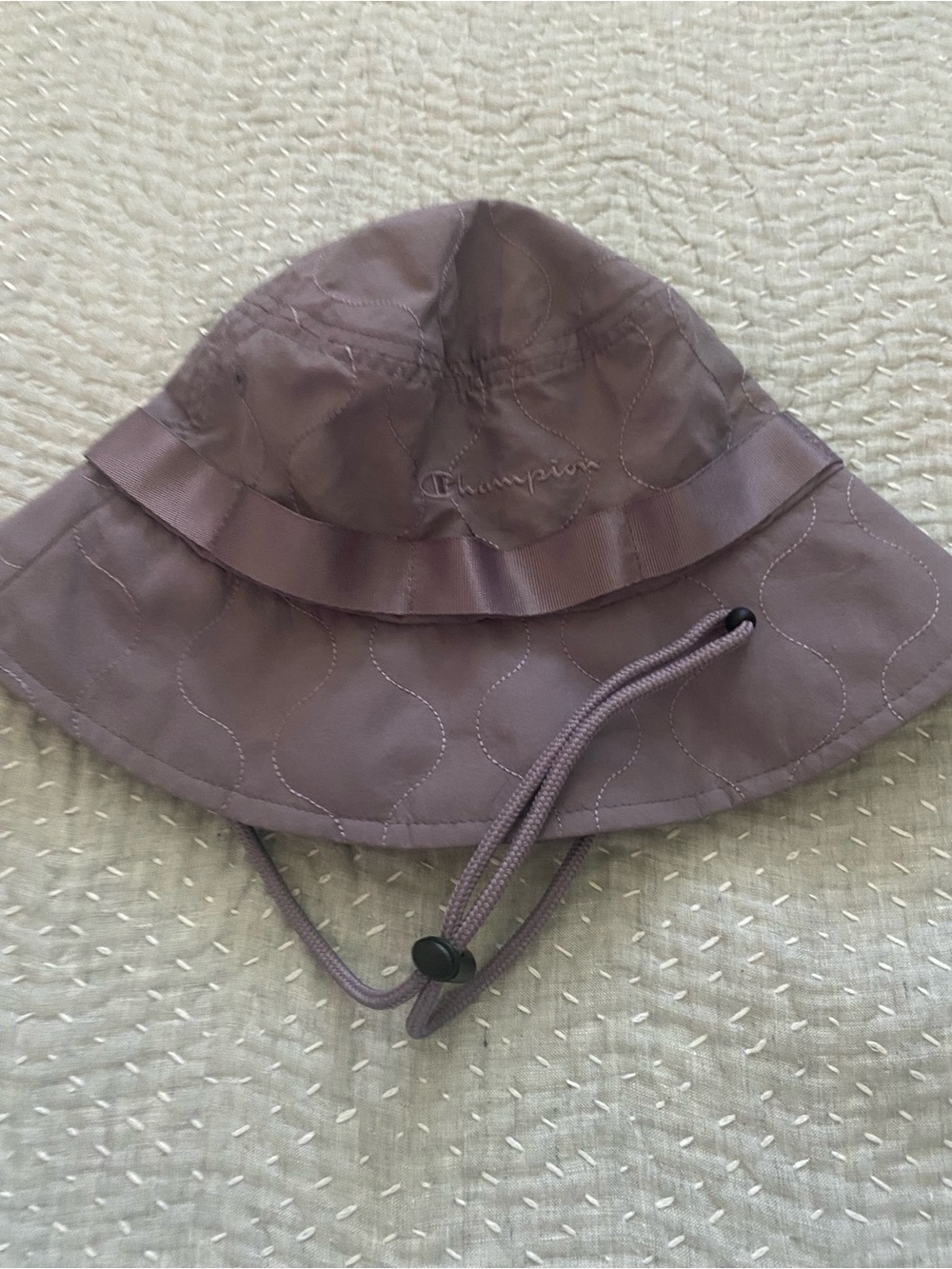 Champion UO Exclusive Taslan Quilted Bucket Hat Purple Adjustable Chin Strap - Picture 4 of 8